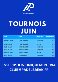 TOURNOIS JUIN