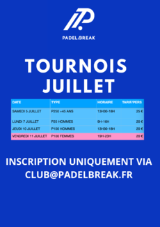TOURNOIS JUILLET